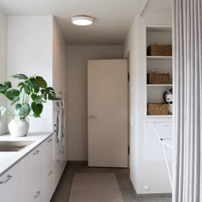 Praktisk gardin som rumsavdelare.